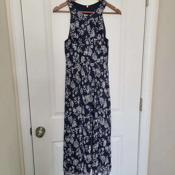 Tommy Hilfiger Floral Printed Belted Halter Midi Dress Size 4 - Picture 1 of 16
